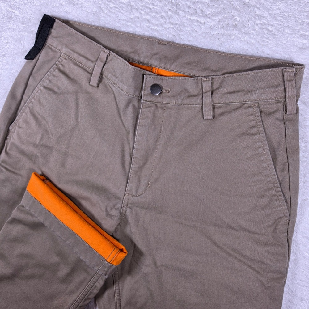 NEW 40 Grit Standard Fit Mens 32x32 Beige Spandex Fleece Lined Chino Pants